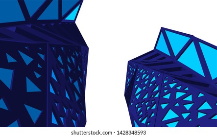 Abstract modern architecture building 3d