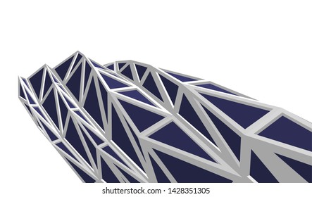 Abstract modern architecture building 3d