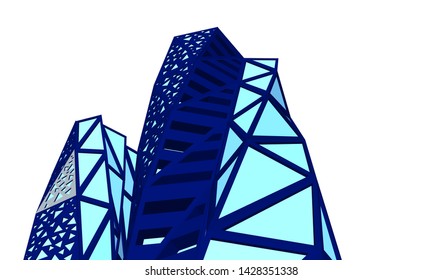 Abstract modern architecture building 3d