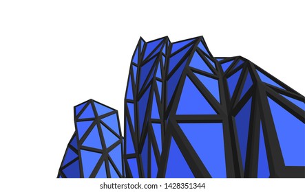 Abstract modern architecture building 3d