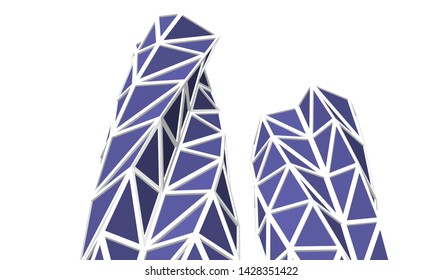 Abstract modern architecture building 3d