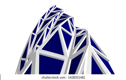 Abstract modern architecture building 3d