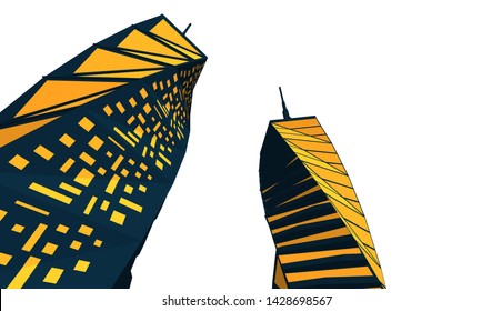Abstract modern architecture building 3d