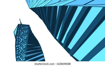 Abstract modern architecture building 3d
