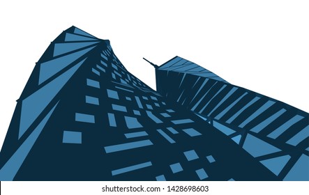 Abstract modern architecture building 3d