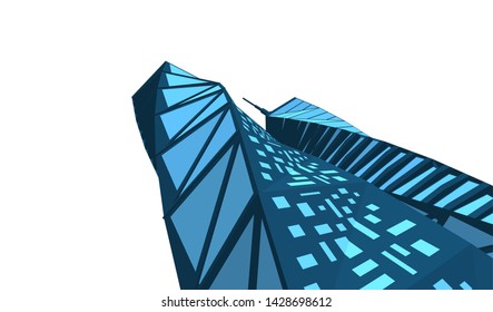 Abstract modern architecture building 3d