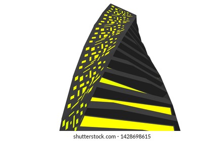 Abstract modern architecture building 3d