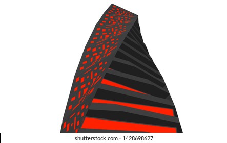 Abstract modern architecture building 3d