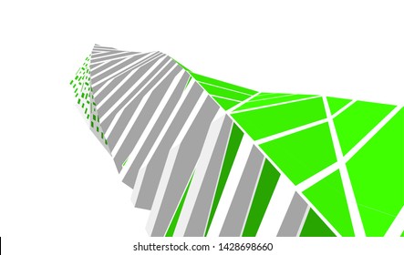 Abstract modern architecture building 3d