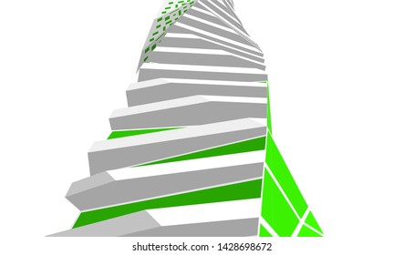 Abstract modern architecture building 3d