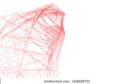 Abstract modern architecture building 3d