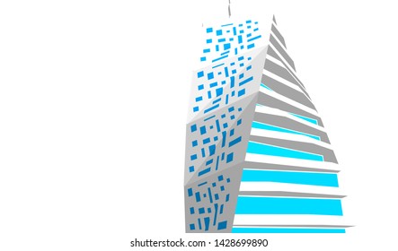 Abstract modern architecture building 3d