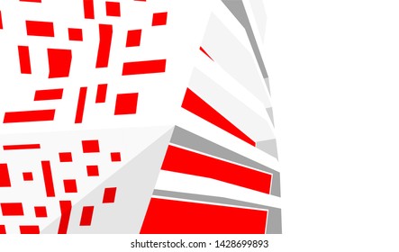 Abstract modern architecture building 3d