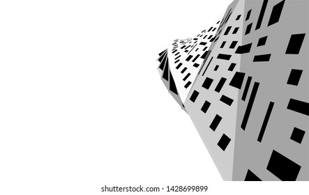 Abstract modern architecture building 3d