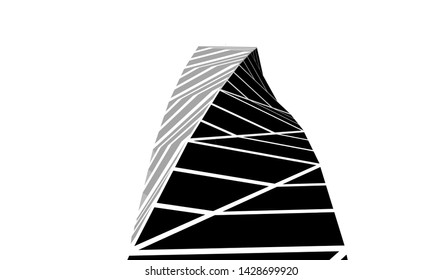 Abstract modern architecture building 3d
