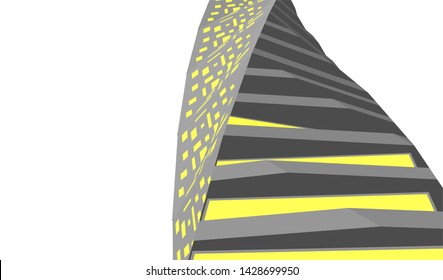 Abstract modern architecture building 3d