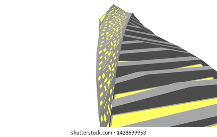 Abstract modern architecture building 3d