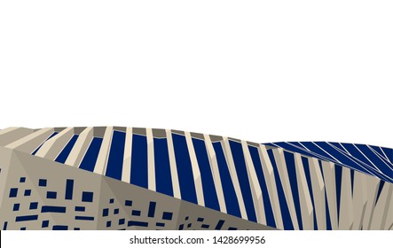 Abstract modern architecture building 3d