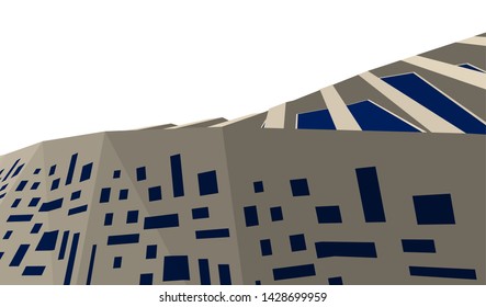 Abstract modern architecture building 3d