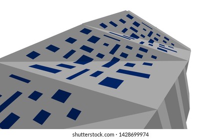 Abstract modern architecture building 3d