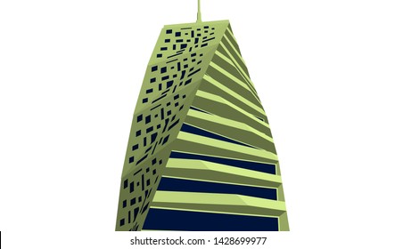 Abstract modern architecture building 3d