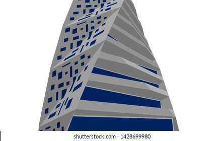 Abstract modern architecture building 3d
