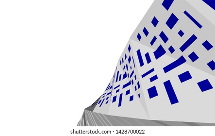 Abstract modern architecture building 3d