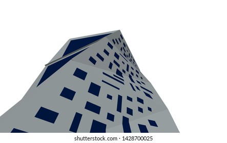 Abstract modern architecture building 3d