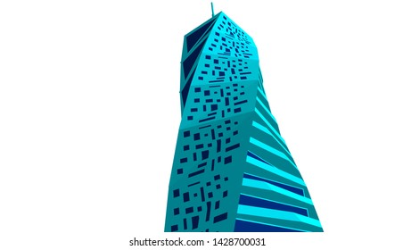 Abstract modern architecture building 3d