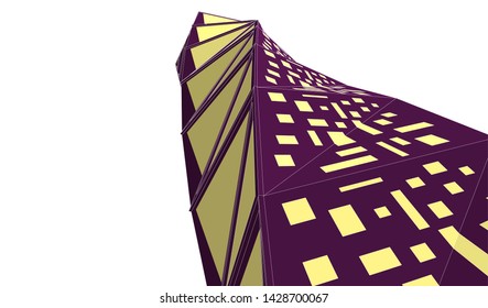 Abstract modern architecture building 3d