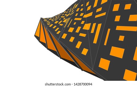 Abstract modern architecture building 3d