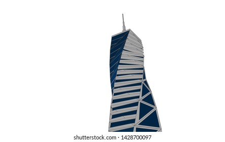 Abstract modern architecture building 3d