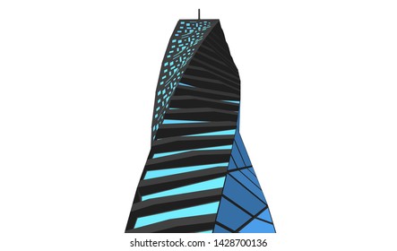 Abstract modern architecture building 3d