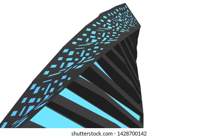 Abstract modern architecture building 3d