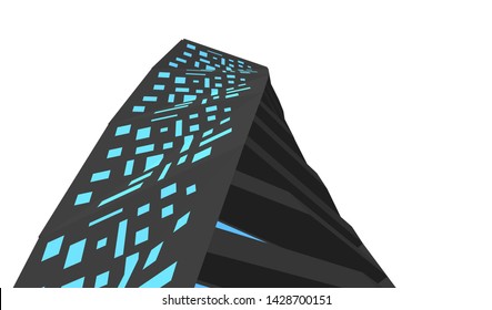 Abstract modern architecture building 3d