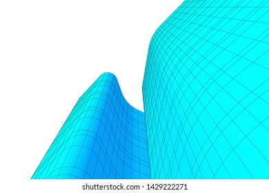 Abstract modern architecture building 3d