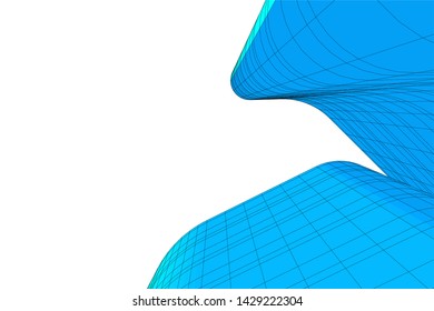 Abstract modern architecture building 3d