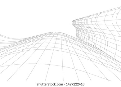 Abstract modern architecture building 3d