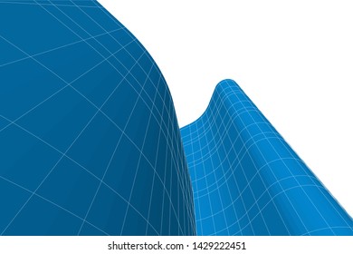 Abstract modern architecture building 3d