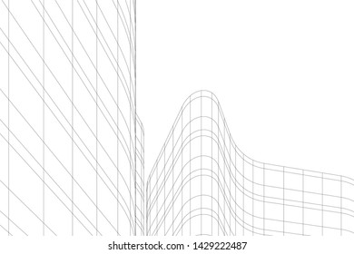 Abstract modern architecture building 3d