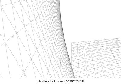 Abstract modern architecture building 3d