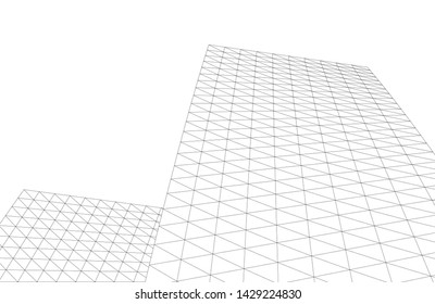 Abstract modern architecture building 3d