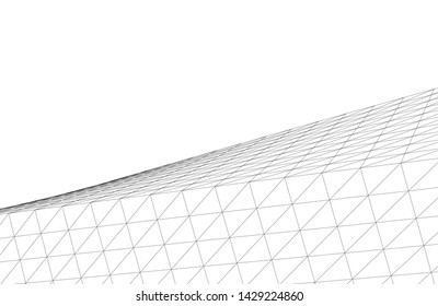 Abstract modern architecture building 3d