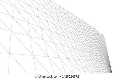 Abstract modern architecture building 3d