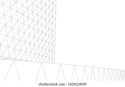 Abstract modern architecture building 3d
