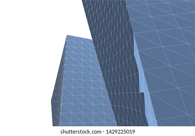 Abstract modern architecture building 3d
