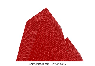Abstract modern architecture building 3d
