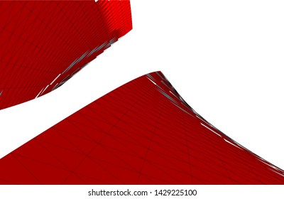 Abstract modern architecture building 3d