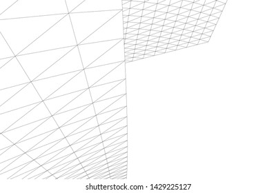 Abstract modern architecture building 3d