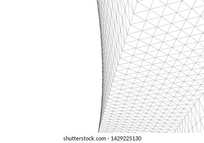 Abstract modern architecture building 3d